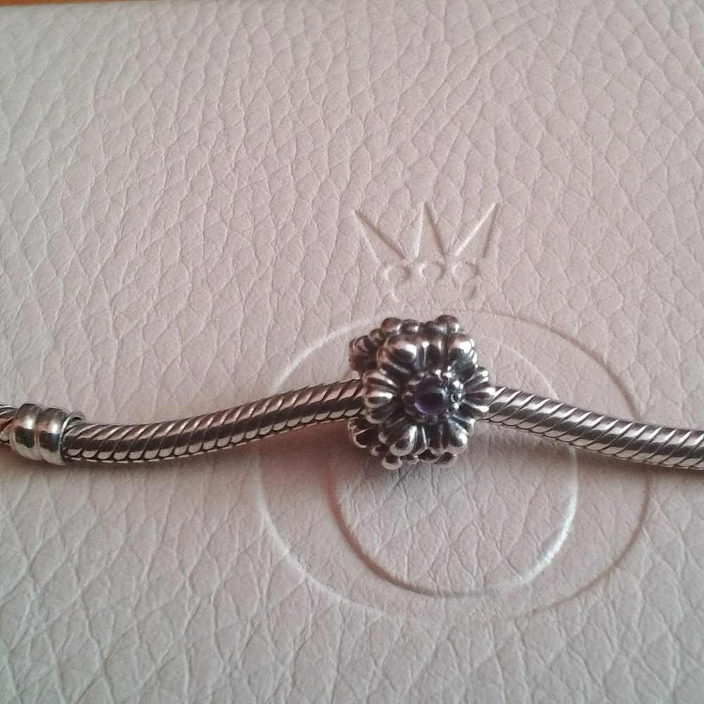 Pandora birthday bloom amethyst charm